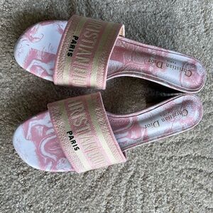 Brand New Christian Dior Slides with 2” Heels - Size US10/EU42